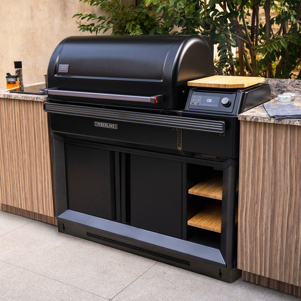 Traeger Timberline XL built into a backyard kitchen.